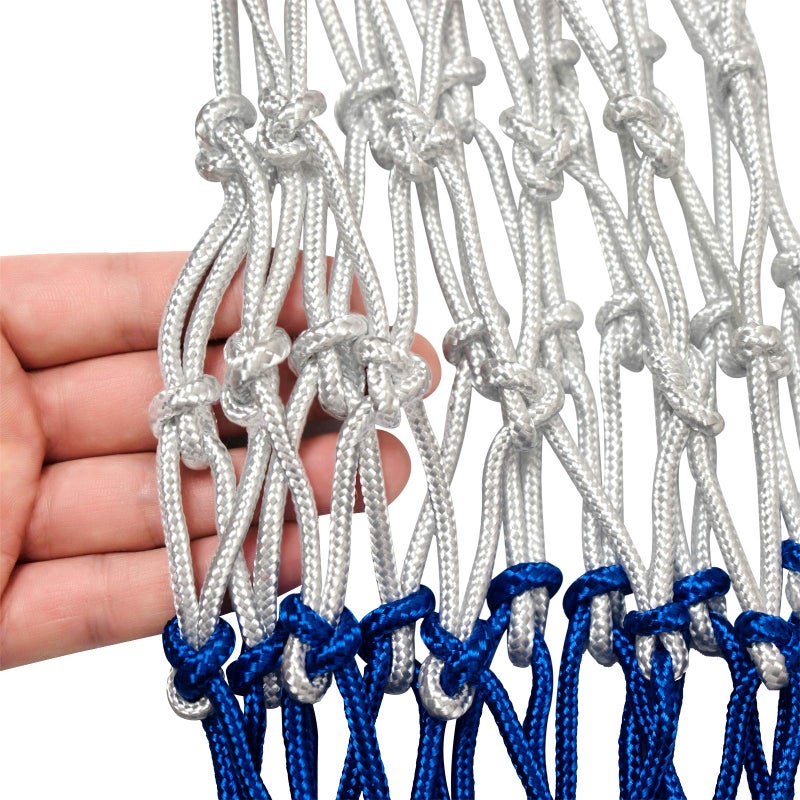 Sanung 2 Pack Heavy Basketball Net Rainproof Sunscreen, Red White Blue Bold Polyester Braided Rope, 12 Loops for Indoor Outdoor Professional Competitions - Image 5